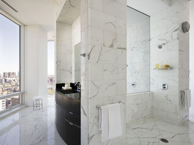 Photo of marble bathroom in one of the most beautiful penthouses