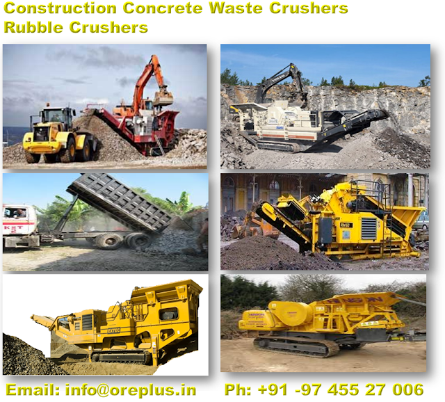 Rubble and Construction waste Crushers on Rent / Crushing Job Work