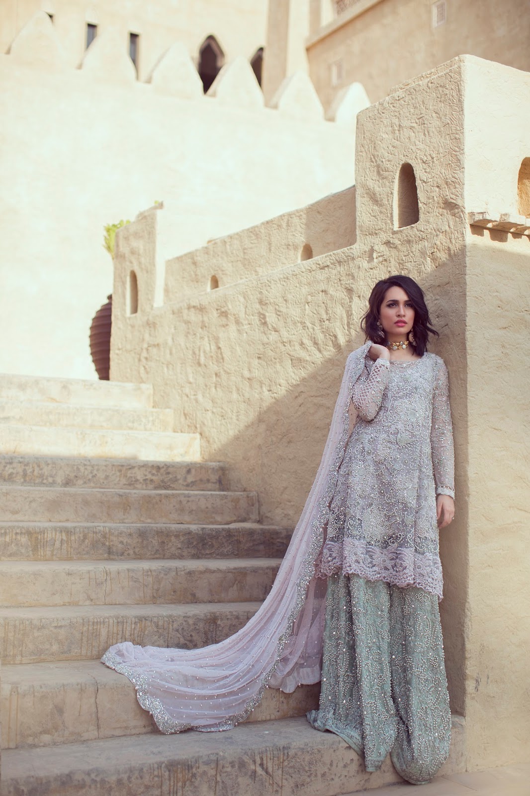 Pakistani Model Sana Ansari Looks Gorgeous In Her Latest Photo shoot For Designer Ansab Jahangir