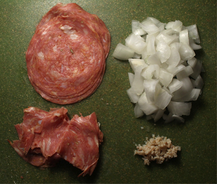 The 99 Cent Chef Salami & Spaghetti