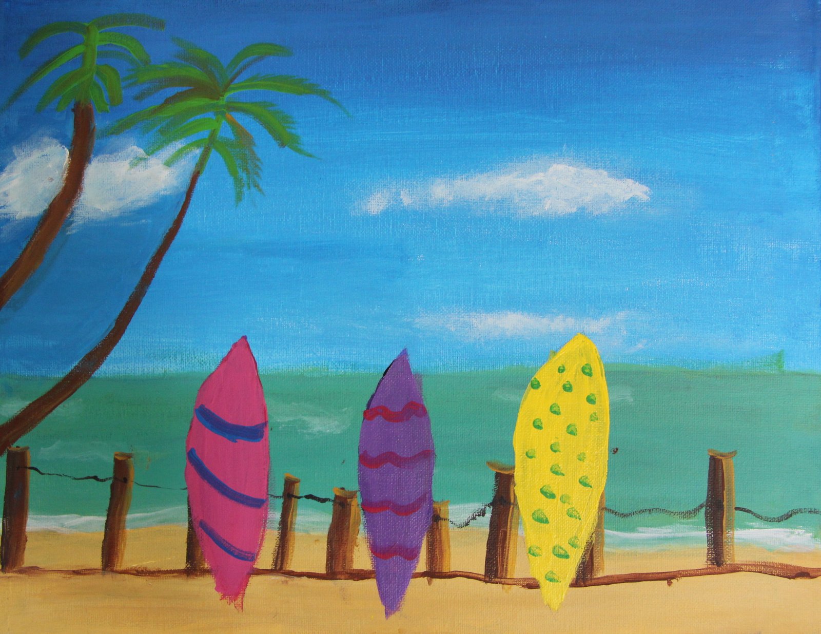 Ann Steer Gallery - Beach Paintings and Ocean Art: Kids Art Lessons - Surfs Up