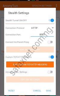 AnonyTun Settings For 9Mobile Free Browsing Cheat August 2017