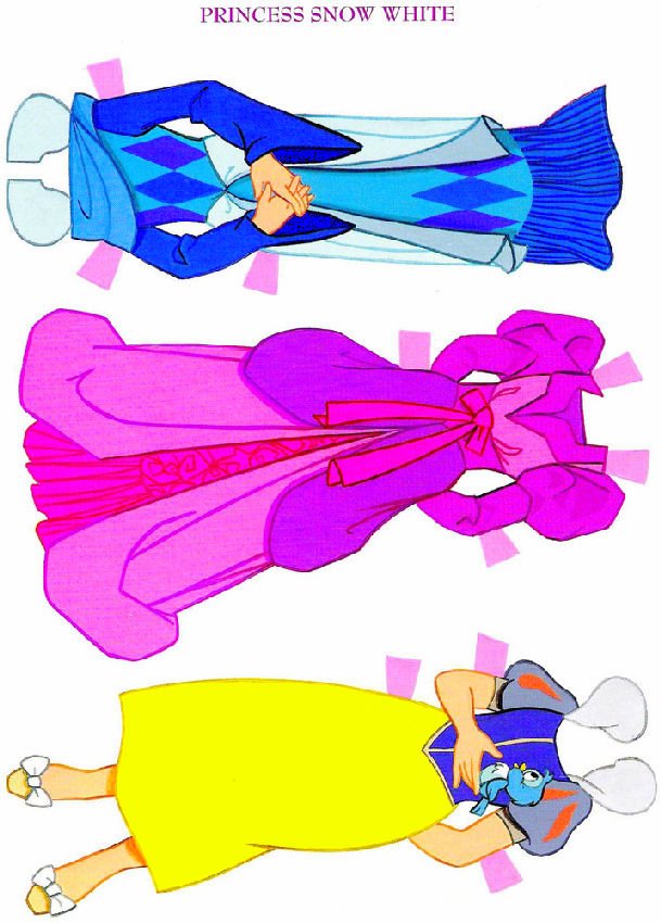 Bonecas de papel Princesas da Disney Princesas da Disney para você recortar e colocar as lindas roupinhas de papel: Branca de Neve, Cinderela, princesa Aurora e Ariel, a pequena sereia