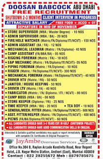 DOOSAN BABCOCK - FREE RECRUITMENT TO ABU DHABI