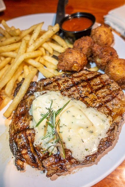 Steak with garlic butter - Cap's on the Water - St Augustine FL Steak with garlic butter - Cap's on the Water - St Augustine FL