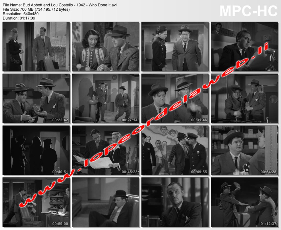 Crimen a Medianoche /1942 / Abbott y Costello / Who done it?