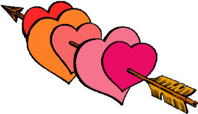 Corazones Dibujo de una flecha atravezando corazones