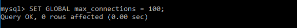 SET GLOBAL max_connections