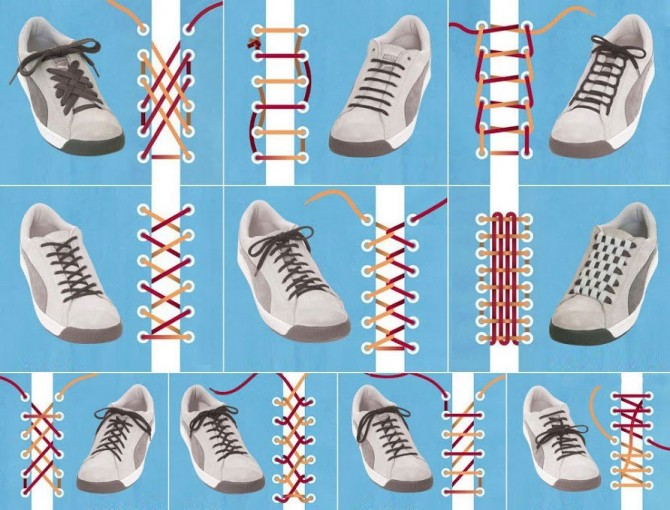 Diferentes maneras de colocar los cordones a tu calzado | Construccion