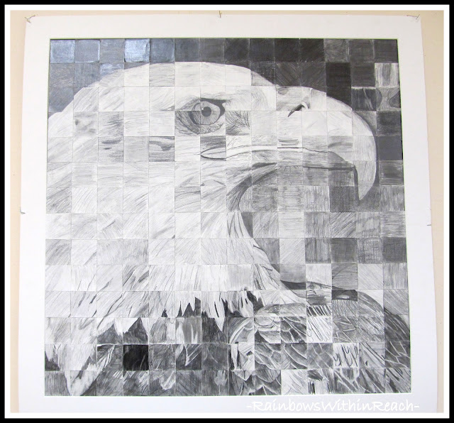photo of: Bald Eagle Cooperative Art Project in Elementary School 