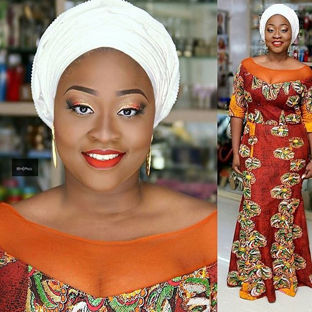ankara long gathers gown styles