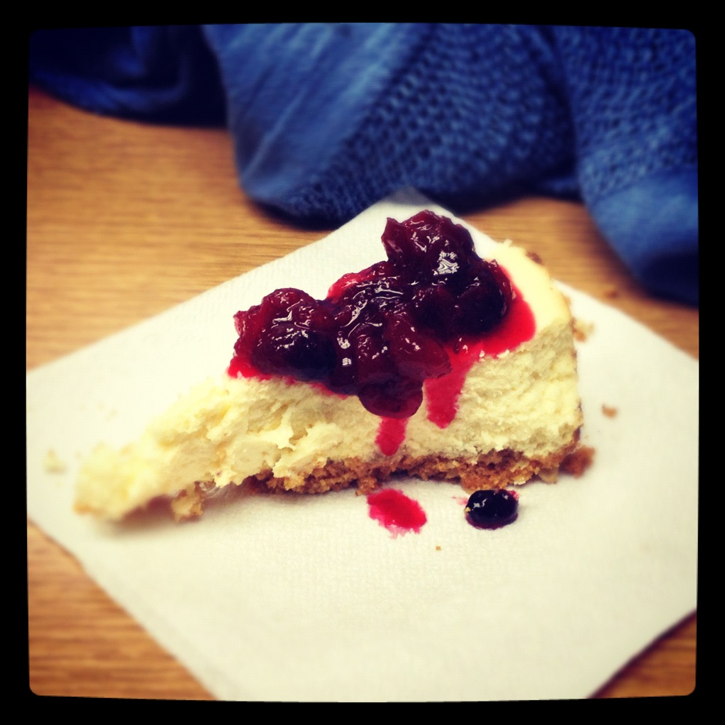BinomialBaker Goat Cheese Cheesecake with Cranberry Sauce Topping