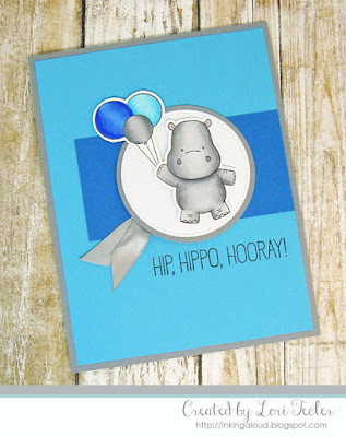 Hip, Hippo, Hooray card-designed by Lori Tecler/Inking Aloud-stamps from My Favorite Things