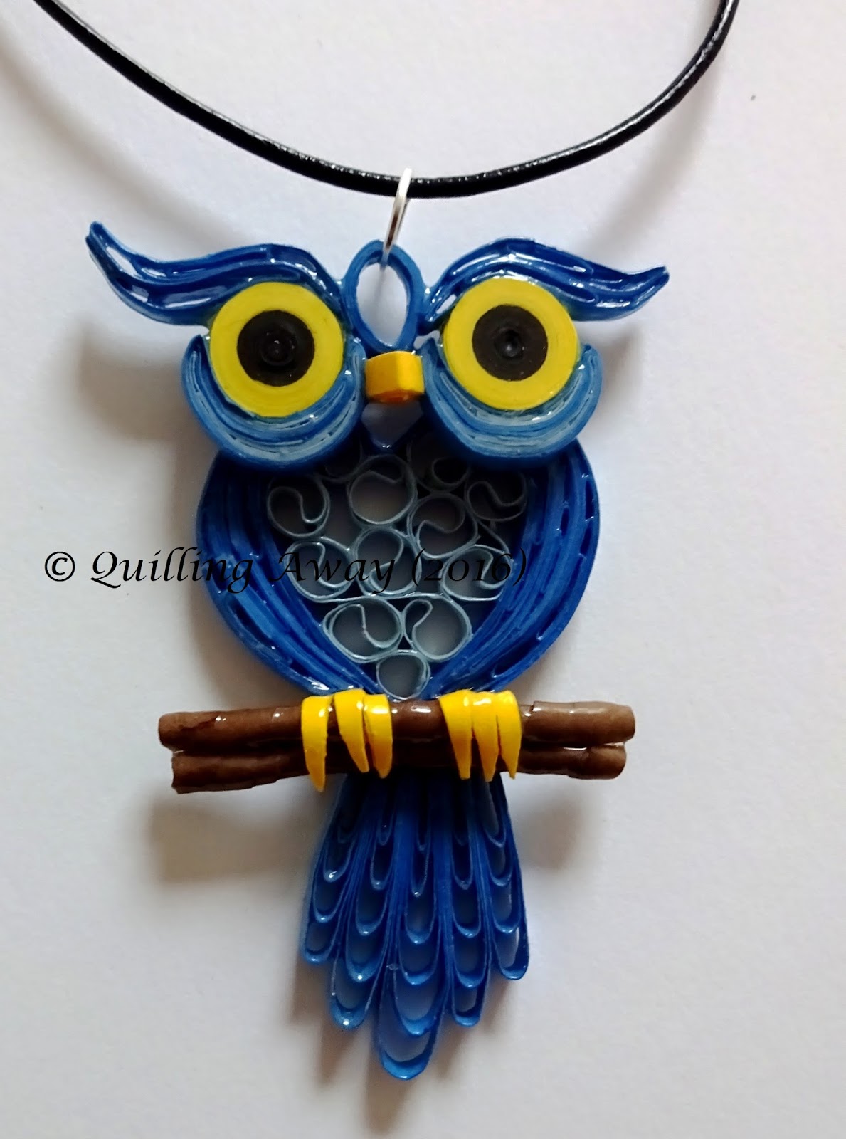 Quilling Away Quilled Owl Pendant Paper Filigree