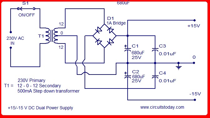 SKEMA RANGKAIAN AMPLIFIER: Dual Power Supply dan inverting convert circuit