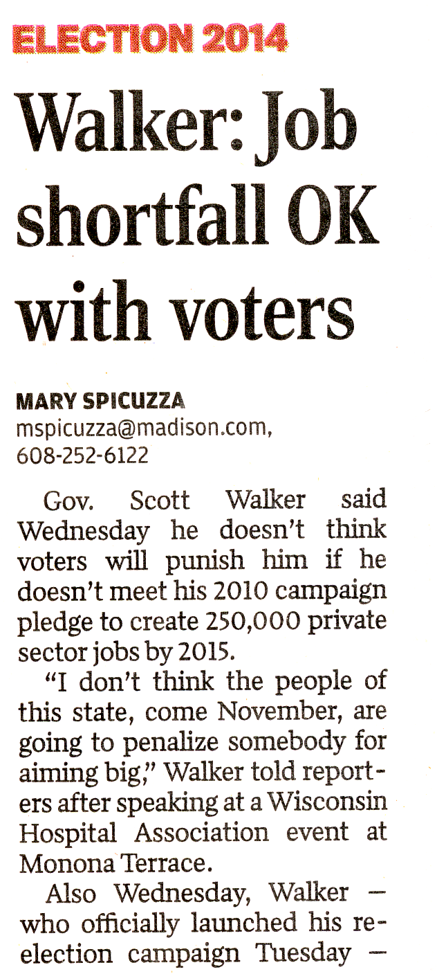 DemoCurmudgeon Really Voters, Walker's Broken Jobs Promise OK?