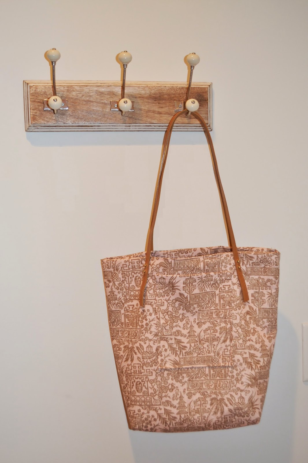 The Crafty Novice DIY Sew Cloth Bag with Leather Straps