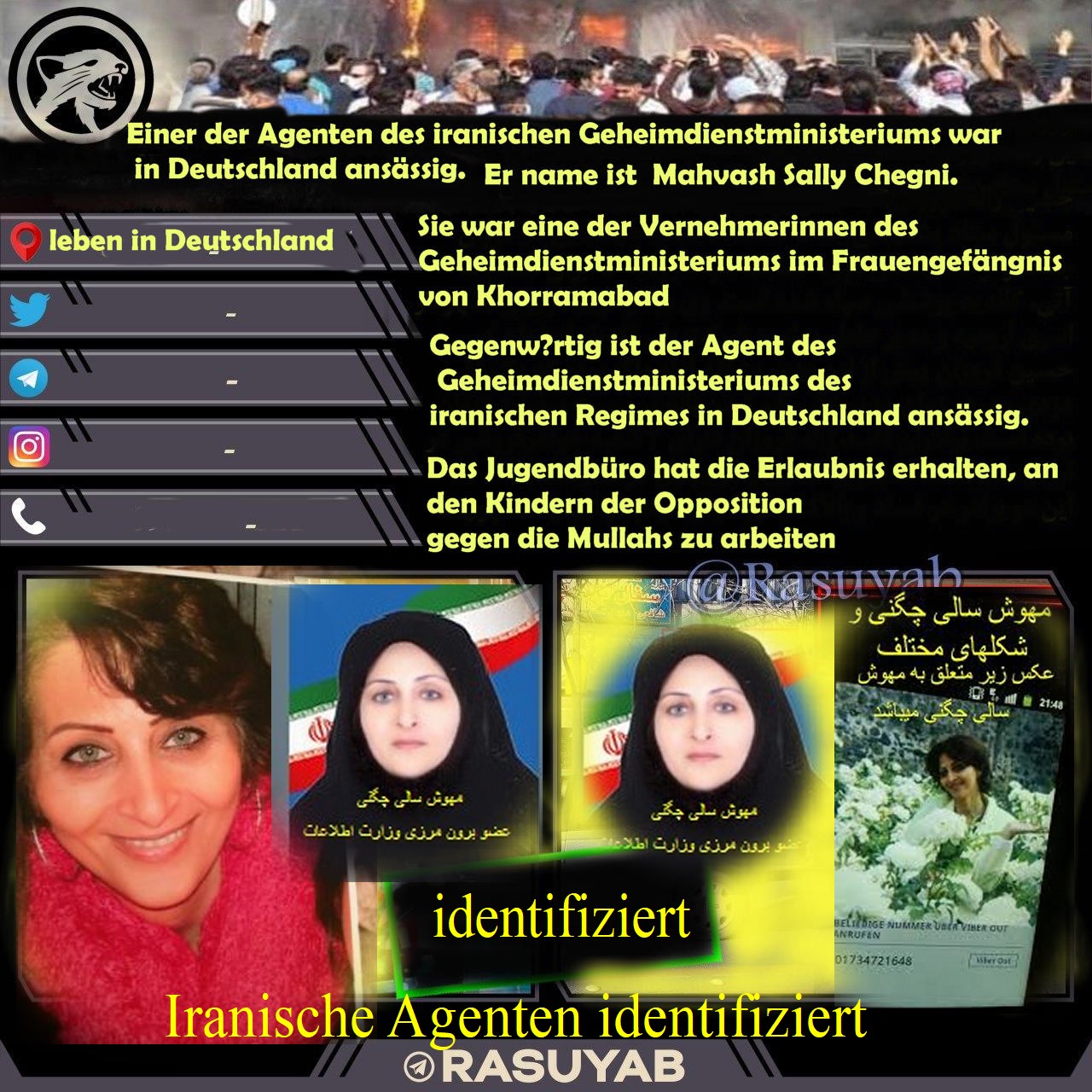 Iranische Agenten Mahvash Sali Chegeni in Deutschland identifiziert