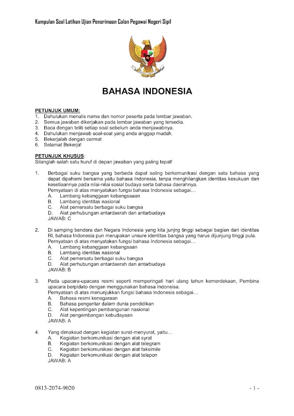 Contoh Soal Tiu Cpns 2019 Dan Pembahasannya Contoh Soal