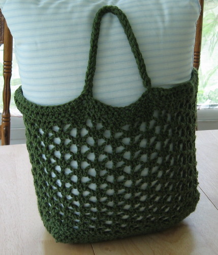 Crocheted Circles  Stripes Tote Bag Pattern