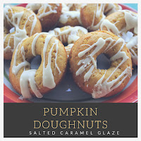Pumpkin Doughnuts with Salted Caramel Glaze that are baked not fried.