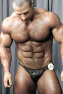Muscular Male Bodybuilders Hunks with Furry Pecs