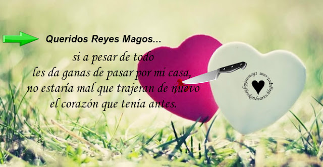 Carta a Los Reyes Magos. Queridos Reyes Magos: Les escribo esta carta para informarles de que este año no hace falta que pasen por mi casa: renunció parcialmente a mi derecho de la Navidad. Yo… ya he besado sus labios, ya he probado la magia, sería egoísta pedir siquiera unos gramos más; densela a alguien que aún no la conozca. Si les escribo esto no es sino para decirles, que ustedes, no conocen su piel, no tienen ni idea del producto que venden. Ilusión no es esperar a que amanezca para abrir unos cuantos regalos; ilusión es despertar a media noche y ver cómo tu sueño se ha quedado dormido y se desvela, y se acuna de nuevo en tu cuerpo para volver a dormir. Qué saben ustedes de dar la vuelta al mundo en tan solo unas horas? si no han dado una vuelta por su espalda, para descubrir que es ahí donde nacen las constelaciones de donde dicen venir. Yo… ya he tocado sus manos, ya he pedido mi deseo, uno, por cada peca que habita su nariz. Yo… ya me he perdido en sus ojos y he navegado por cada una de sus pestañas, y aunque a veces parezca que eche de menos volver a ahogarme, no me hagan mucho caso. Pero… si a pesar de todo les da ganas de pasar por mi casa, no estaría mal que trajeran de nuevo el corazón que tenía antes, ya sé que fui yo quien quiso que esté dentro de un cuerpo que no era el mío, y que las promesas son promesas y que no hay que romperlas, pero es que mírala, la veo tan sola y desprotegida, pesa la mitad que cuando la vi por última vez y seguro que ni la dejan leer antes de ir a la cama… Creo… que solo es eso. Bueno, y unas curitas, por si la herida y el bisturí vuelven a hacer el amor y saltan versos por todas partes. Aunque eso, sólo si les sobra tiempo, no se preocupen, que ya he aprendido a curarme yo solito: es algo que te enseñan en la primera lección de olvido, y de supervivencia, creo, no estuve muy atento en esa clase. Lo que sí deberían traerle al mundo es algo de esperanza y paz, que está fatal últimamente. La gente ya no sonríe como antes y parece que la felicidad se presta con demasiados intereses. Y es un precio que no todo el mundo puede pagar, y los que mandan deberían hacer un esfuerzo por entender eso. A lo mejor ustedes se lo pueden explicar, quién sabe. Bueno, ahora sí que sí, creo que eso es todo. Espero que no me haya alargado mucho, ya sé que tienen que leer un montón de cartas y seguro que ya van con el tiempo justo. Atte. Maxi Clark Posdata: Si me quieren traer esa moto que tanto me gusta, no estaría mal, es que casi no llego a comprarla. Y Feliz Año a ustedes también, que seguro que con esto de que son los Reyes nadie se los dice. …hasta el Año que viene :)