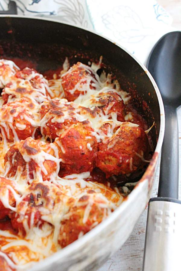 Cheesy Skillet Meatballs from Table for Seven