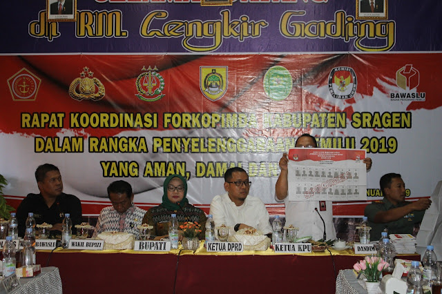 Rakoor Forkopimda Sragen Dalam Rangka Penyelenggaraan Pemilu Tahun 2019