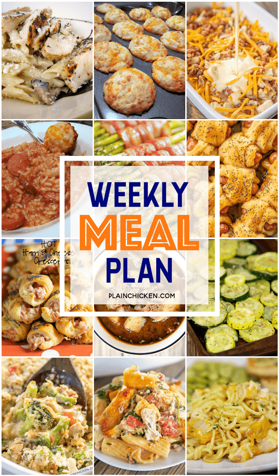 Weekly Meal Plan {What's For Dinner?} Plain Chicken®