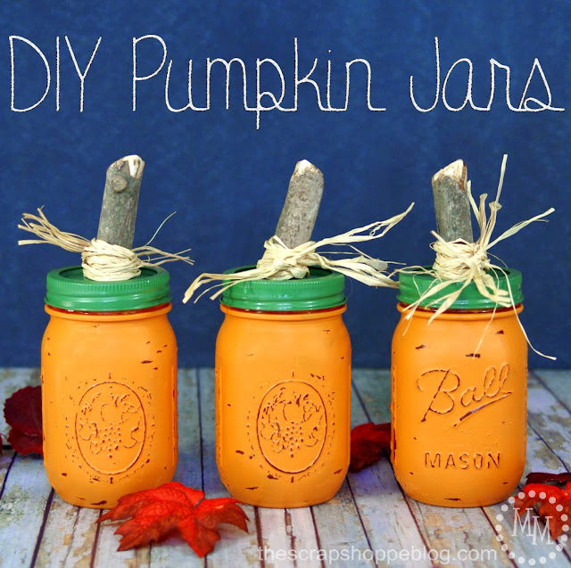 DIY Pumpkin Jars, by The Scrap Shoppe Blog