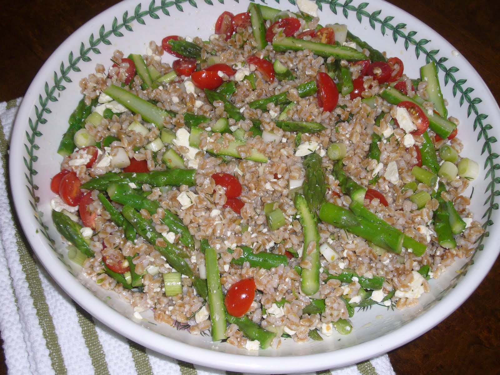 Kitchen Sink Diaries Farro, Asparagus, Tomato, & Feta Salad