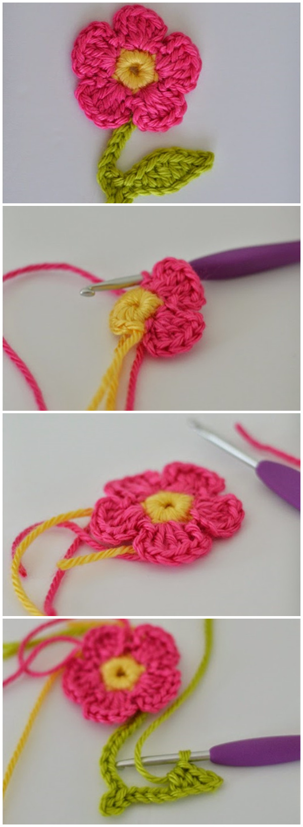 Free Crochet Flower Applique Pattern