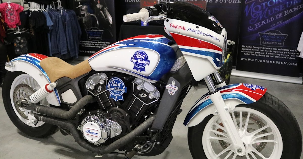 OldMotoDude: Modern Indian Scout Pabst Blue Ribbon Promotion Bike on