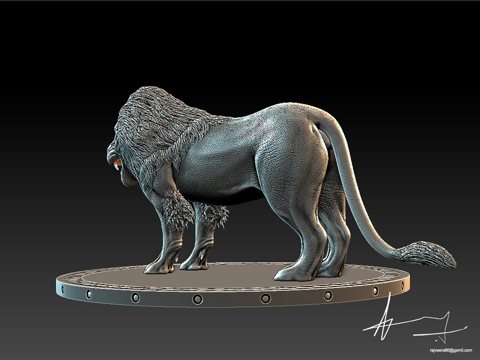 Philip3dJob Lion Model zbrush sculpting