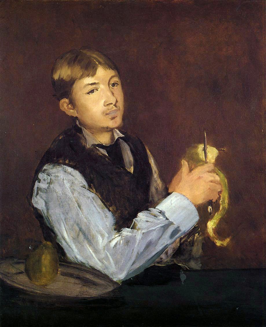 Édouard Manet, Joven pelando una pera (1868), Museo Nacional de Estocolmo Édouard Manet, Joven pelando una pera (1868), Museo Nacional de Estocolmo
