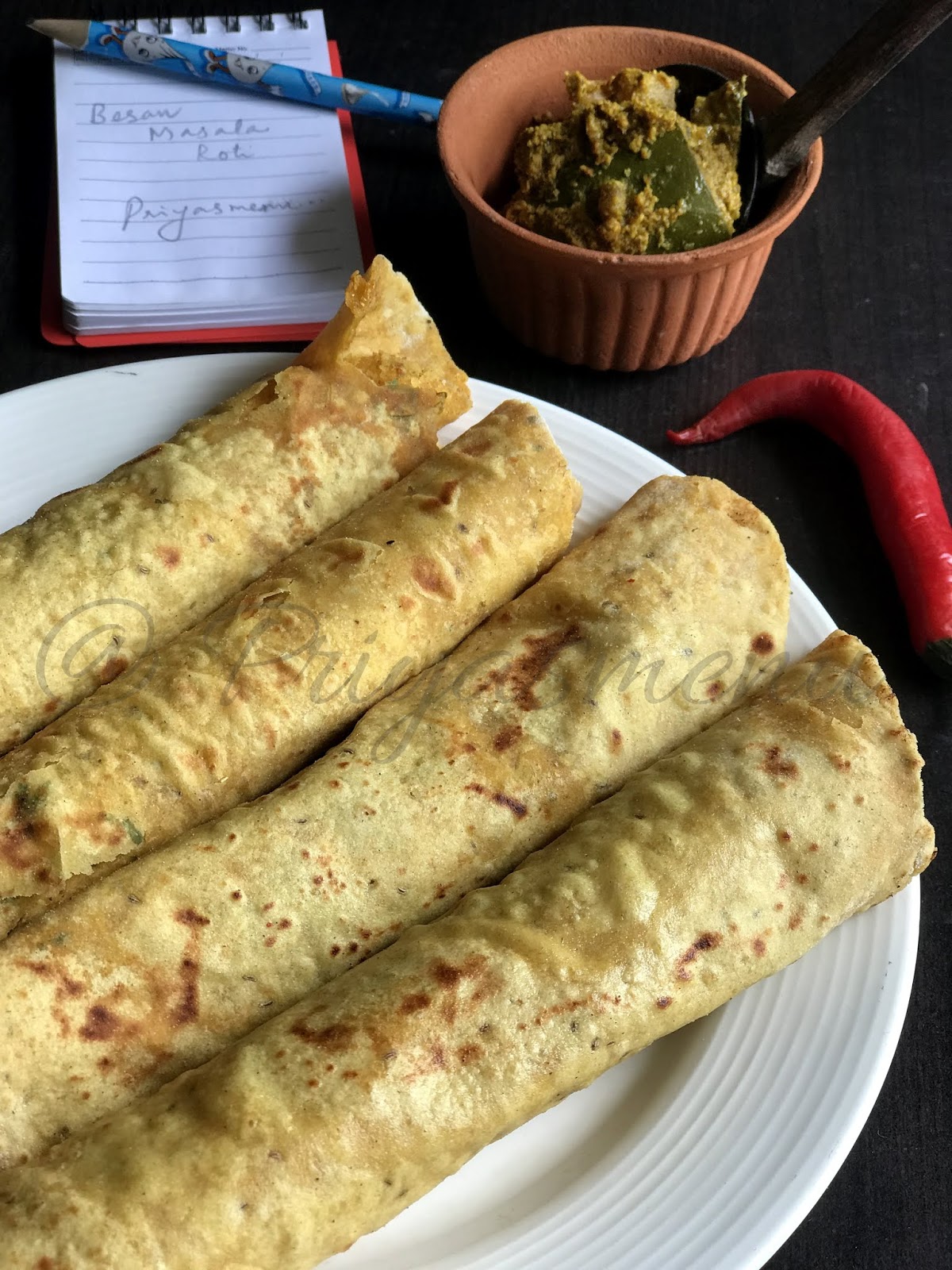 Priya's Menu - Yum Yum Yummy food for Food lovers : Besan Masala Roti