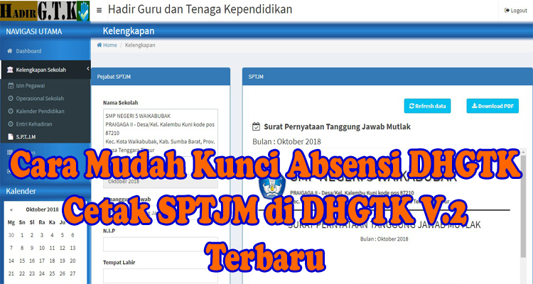 Cara Mudah Kunci Absensi Dhgtk Dan Cetak Sptjm Di Dhgtk V 2 Terbaru Dapodik Co Id