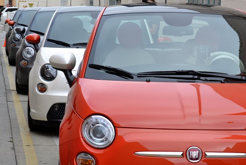 pink fiat 500 electric car