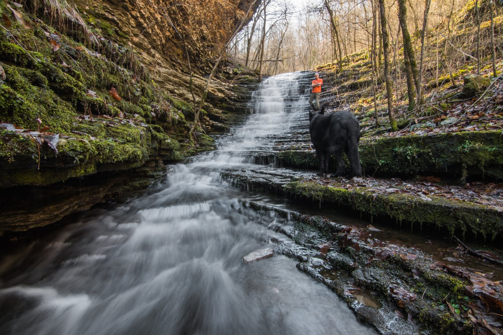Rick's Hiking Blog Jacob's Stairway and Upstream Waterfalls, Ozarks