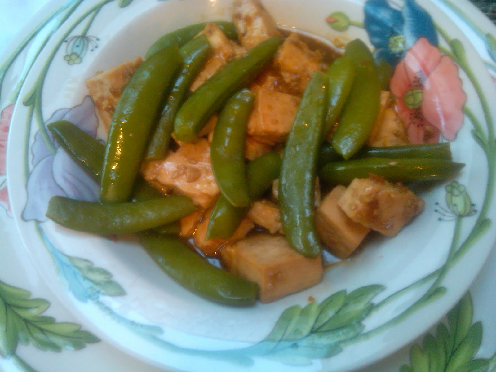 Life with a Grain of Sugar Teriyaki Tofu and Sugar Snap Peas