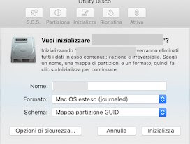 Inizializza Mac Inizializza