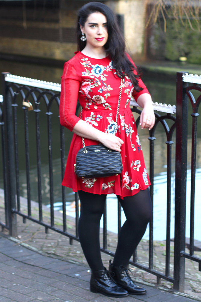 Emma Louise Layla in red ASOS dress in Camden - London fashion blog