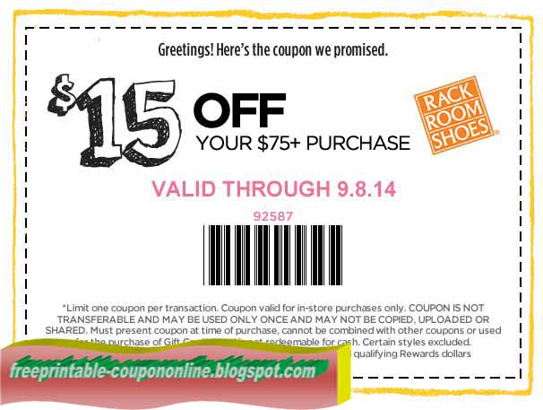 Printable Discount codes 2019: Rack Area Sneakers Coupon codes photograph about Rack Room Shoes Printable Coupon known as Printable Discount coupons 2019: Rack House Sneakers Discount coupons