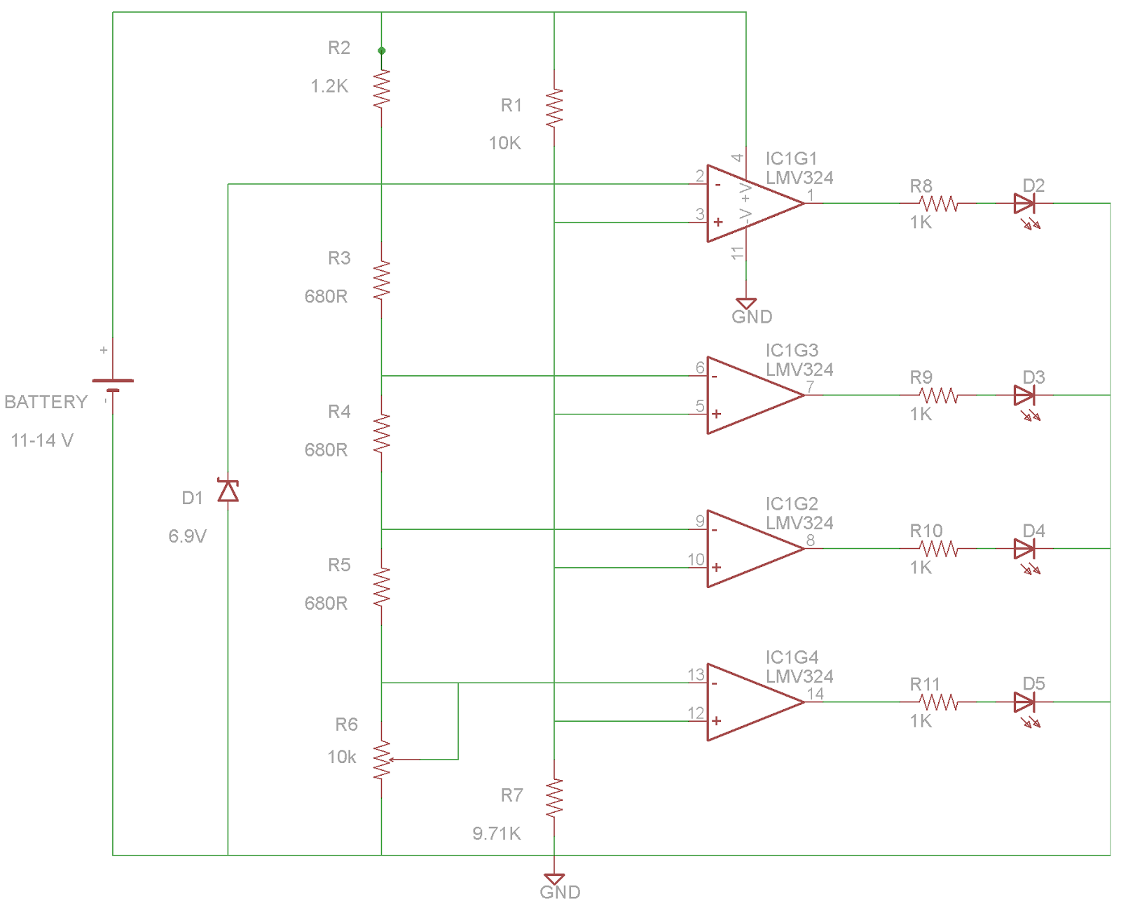 Lead Acid Battery Charge Level Indicator