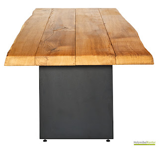 Eiche Tisch Stammbohlen mit Baumkante
