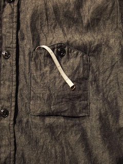 engineered garments work shirt in indigo denim shirting