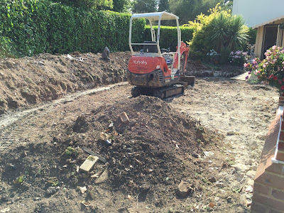 During landscaping transformation Ashtead Surrey During landscaping transformation Ashtead Surrey
