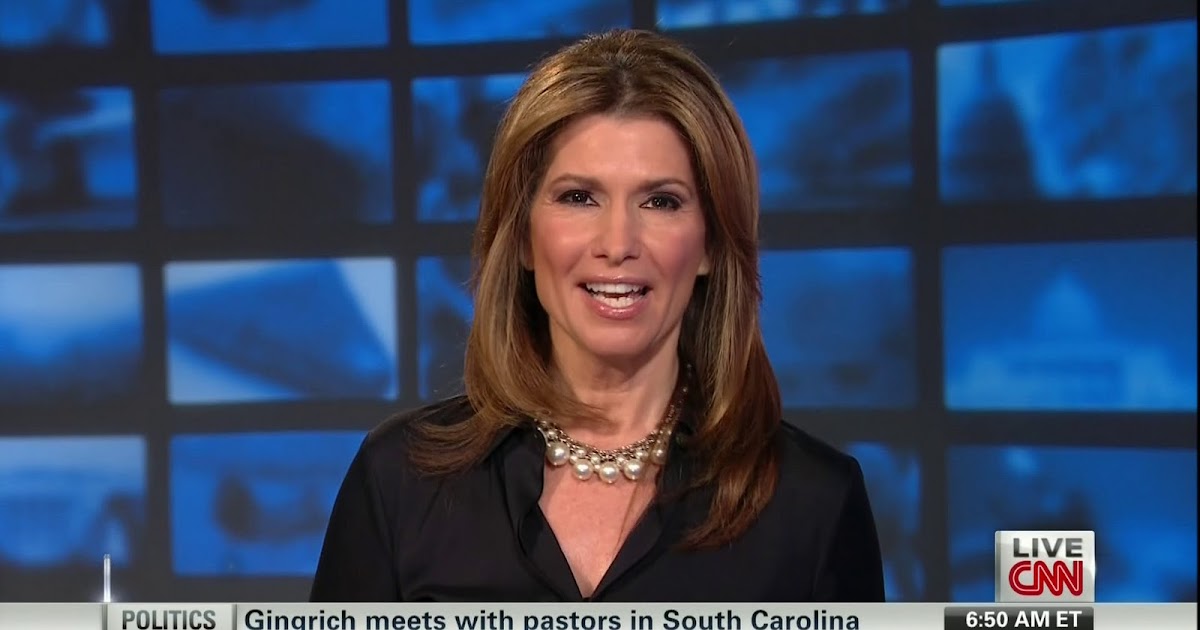 Ladies in Satin Blouses: Carol Costello - black blouse