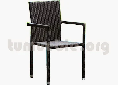 sillón para comedor hecho en aluminio y rattan sintético 6065